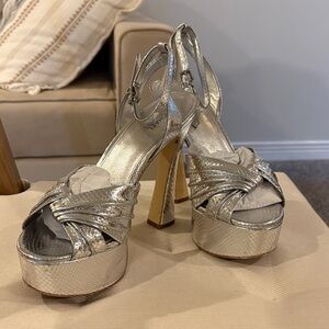 Michael Kors Silver Platform Heels